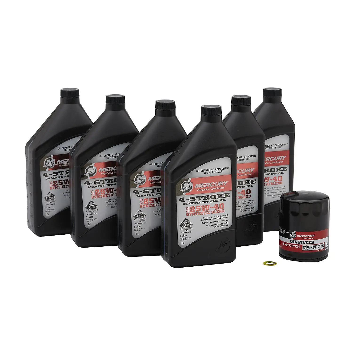 Mercury 8M0188358 SAE 25W-40 4-Stroke Outboard Oil Change Kit for Mercury L4 150-200hp Verado Outboards - Image 2