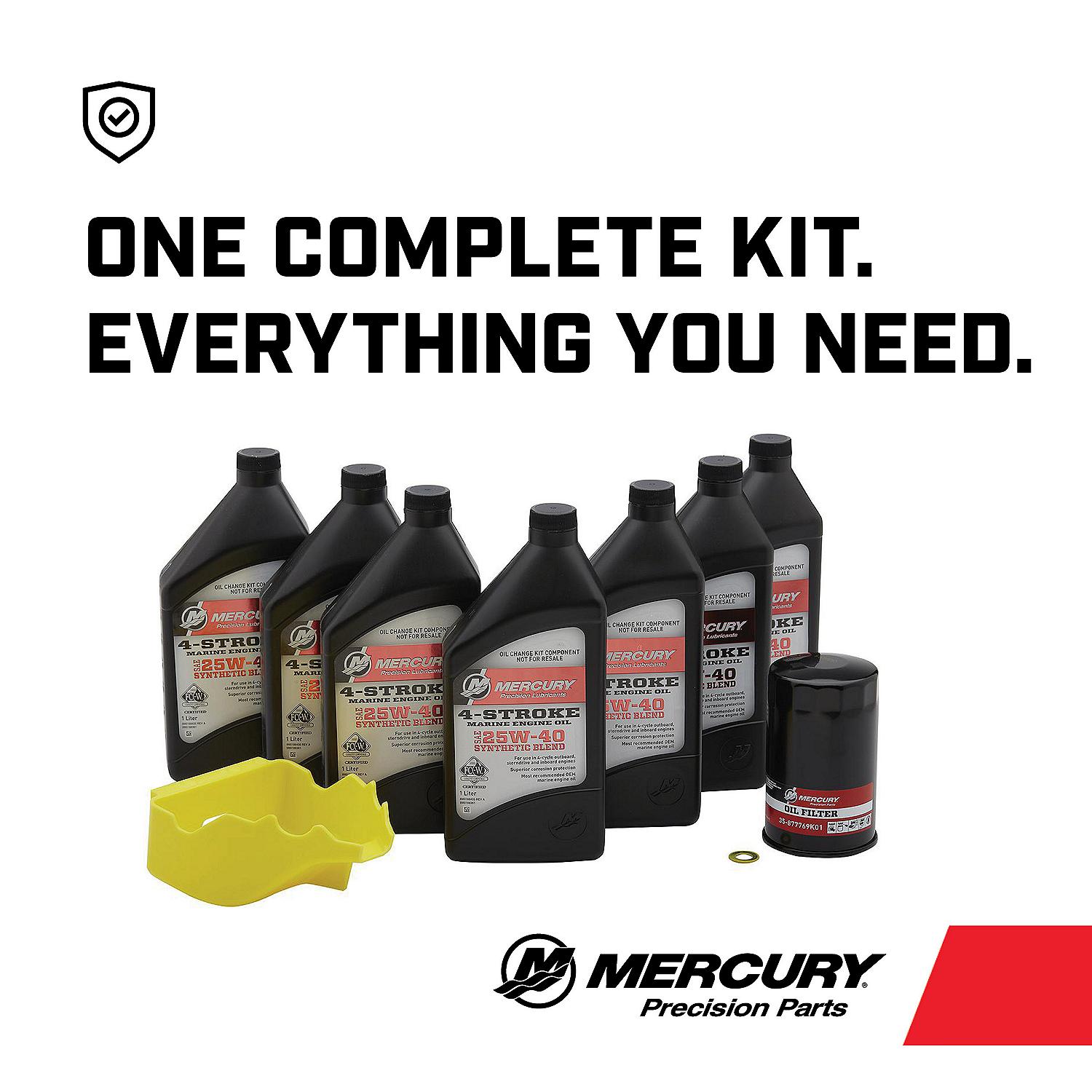 Mercury 8M0188359 SAE 25W-40 4-Stroke Outboard Oil Change Kit for Mercury L6 200-400hp Verado Outboards