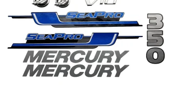 Mercury Decal Set 8M0204798 for 5.7L V10 350hp SeaPro Outboards