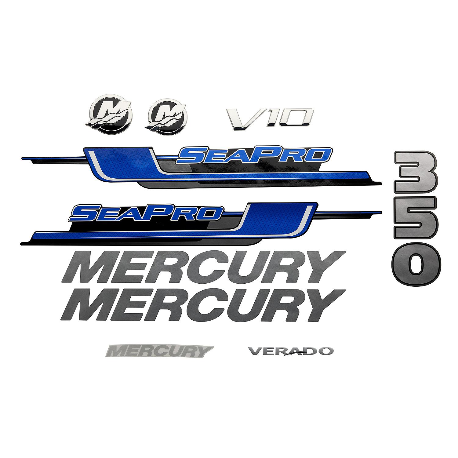 Mercury Decal Set 8M0204798 for 5.7L V10 350hp SeaPro Outboards