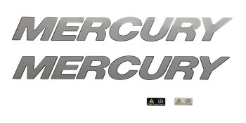 Mercury Wordmark Decal Set 8M0214843 for V6 and V8 FourStroke, SeaPro and Verado Outboards
