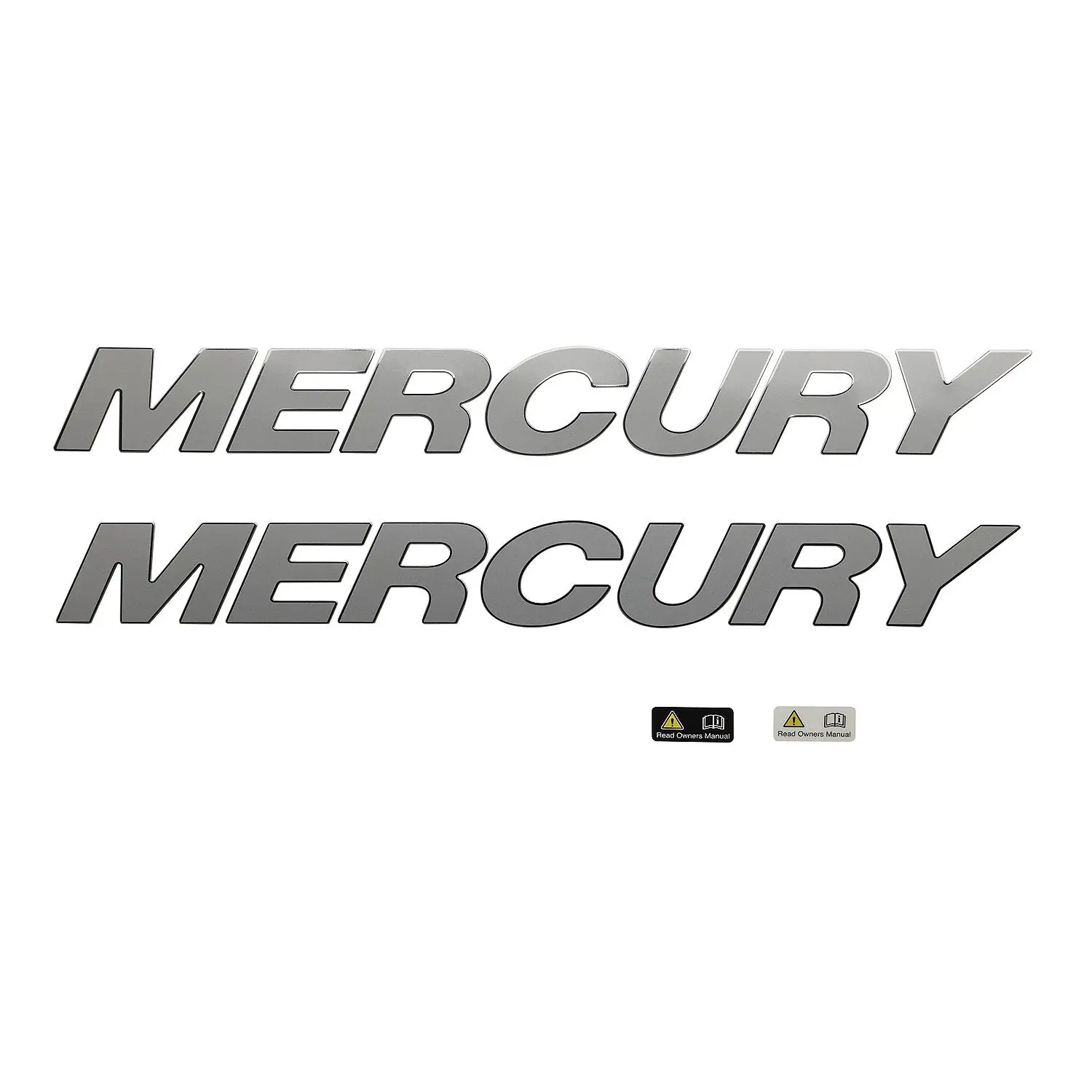 Mercury Wordmark Decal Set 8M0214843 for V6 and V8 FourStroke, SeaPro and Verado Outboards