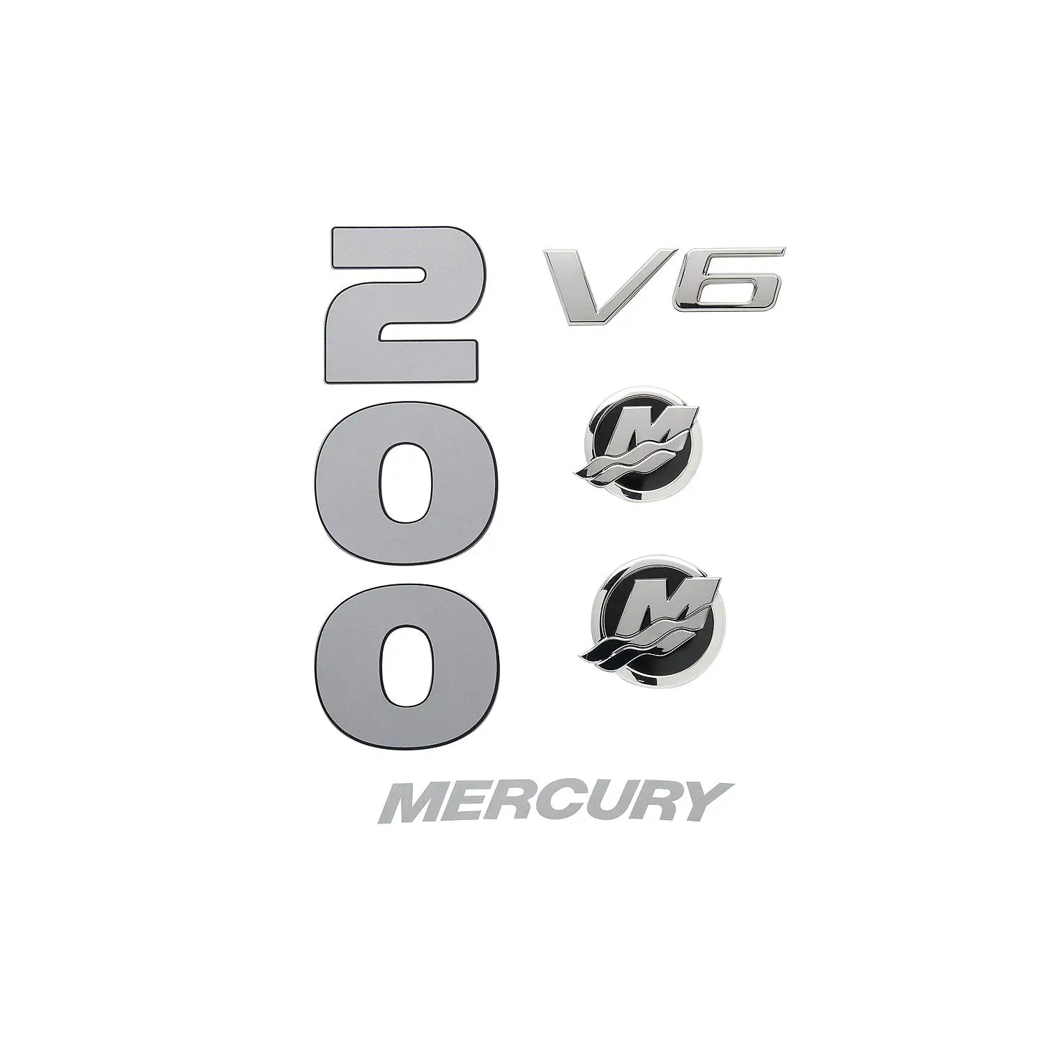 Mercury Decal Set 8M0214845 for 3.4L V6 200hp FourStroke Outboards