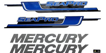 Mercury SeaPro Decal Set 8M0214847 for V6 and V8 SeaPro Outboards