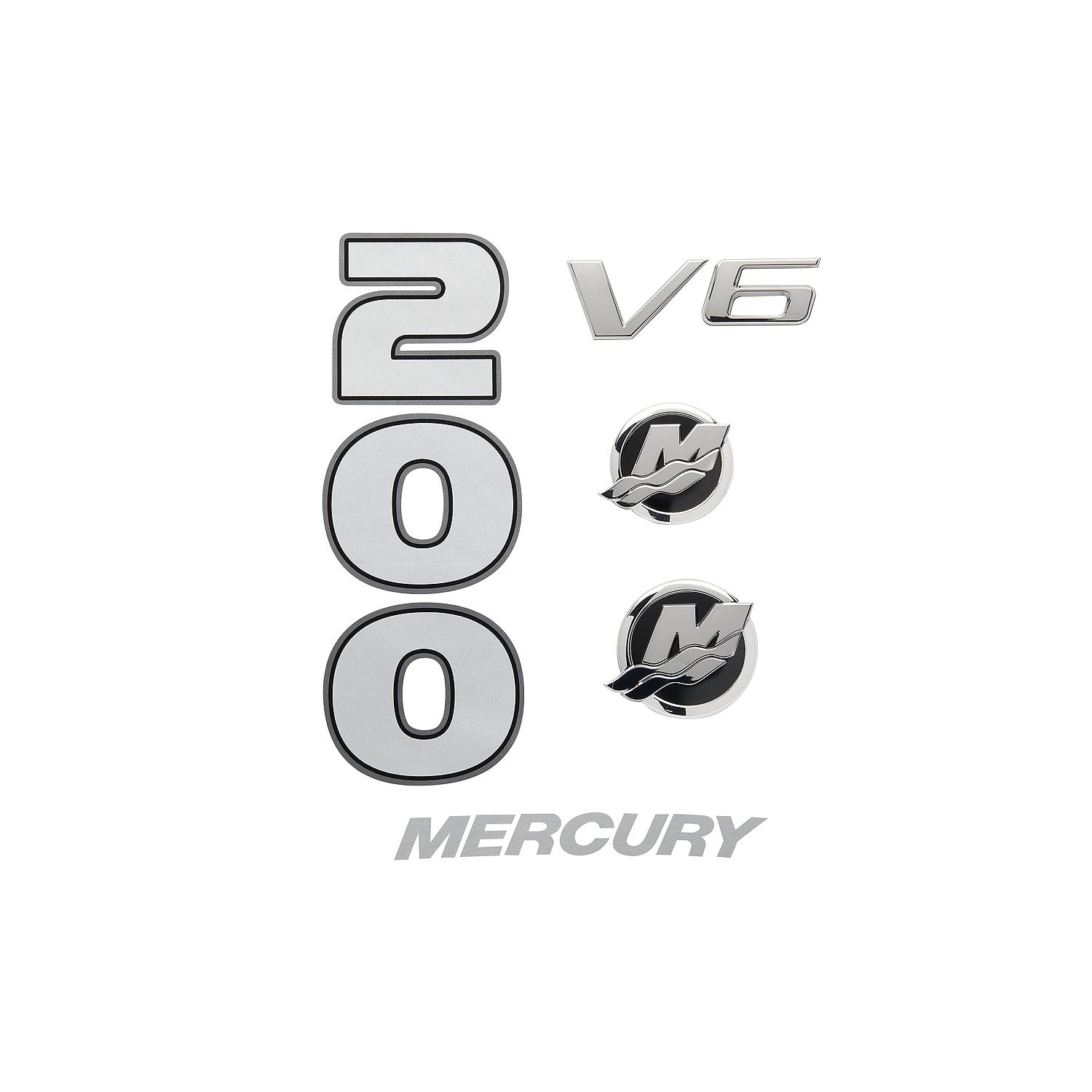 Mercury Rear Cowling Decal Set 8M0214848 for 3.4L V6 200hp SeaPro Ouboards