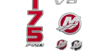 Mercury Decal Set 8M0214850 for 3.4L V6 175hp Pro XS Outboards