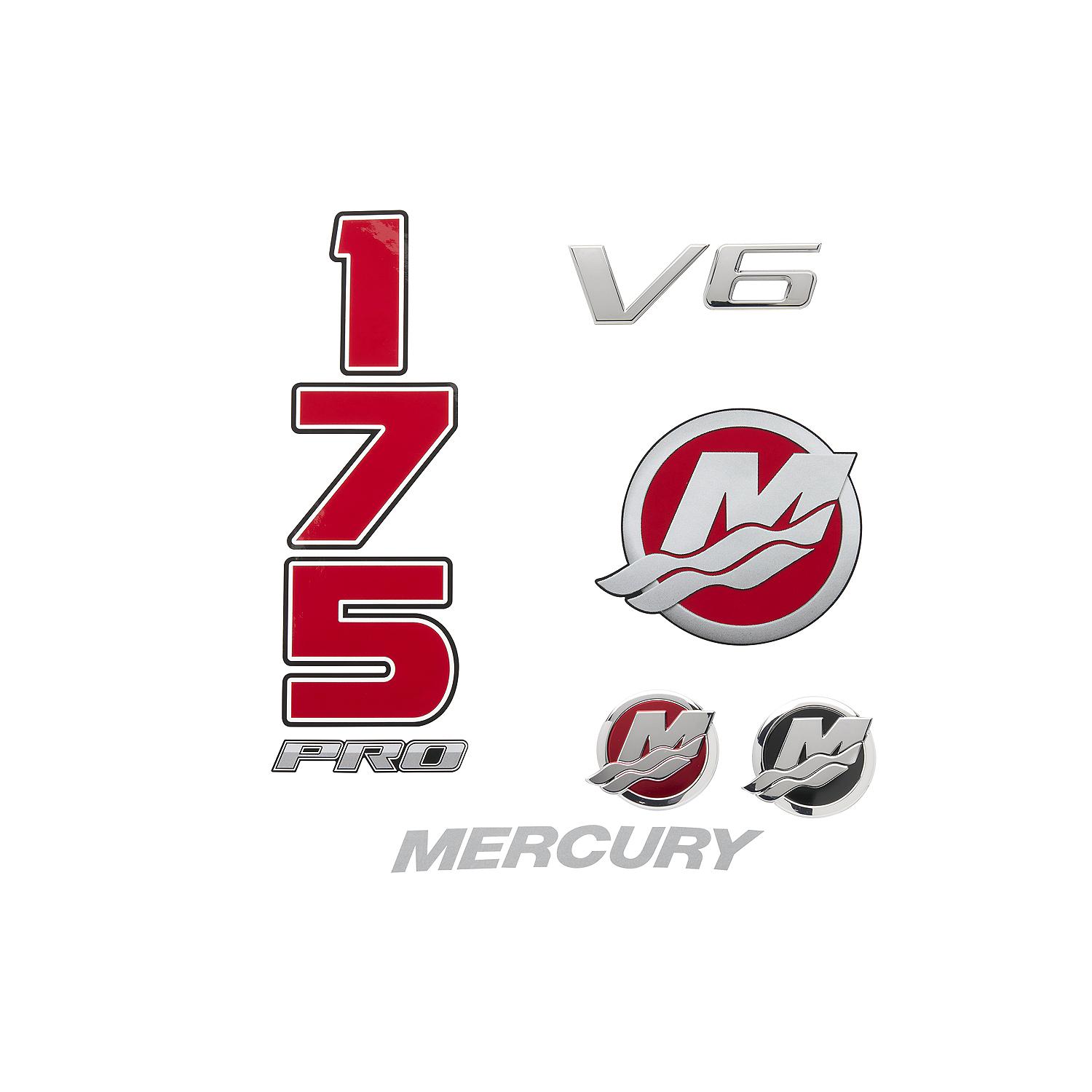 Mercury Decal Set 8M0214850 for 3.4L V6 175hp Pro XS Outboards