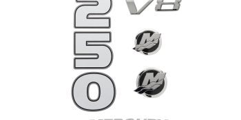Mercury Decal Set 8M0214856 for 4.6L V8 250hp SeaPro Outboards