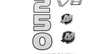 Mercury Decal Set 8M0214856 for 4.6L V8 250hp SeaPro Outboards