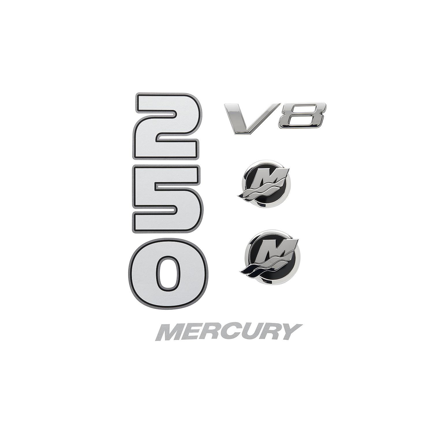Mercury Decal Set 8M0214856 for 4.6L V8 250hp SeaPro Outboards