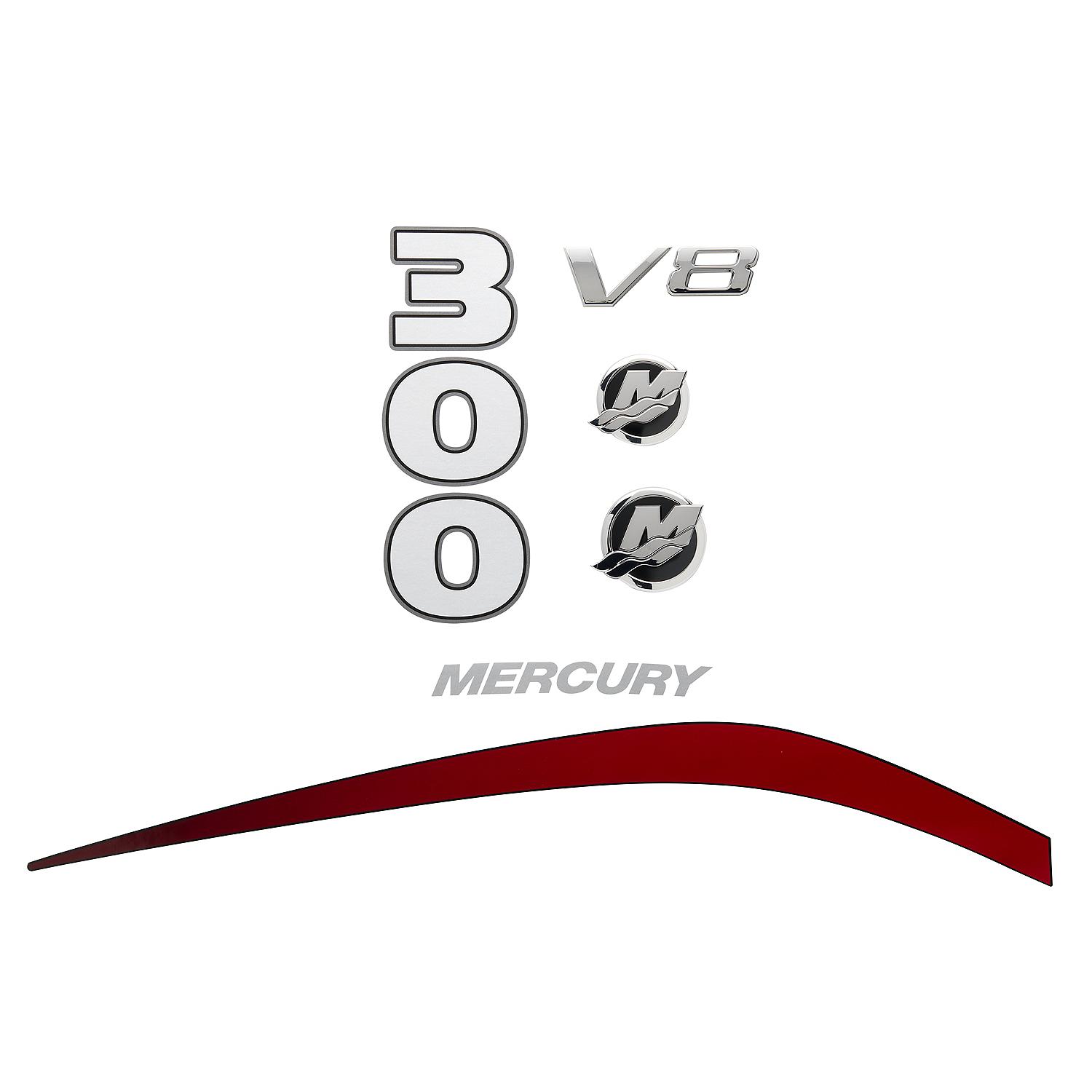 Mercury Decal Set 8M0214857 for 4.6L V8 300hp SeaPro Outboards