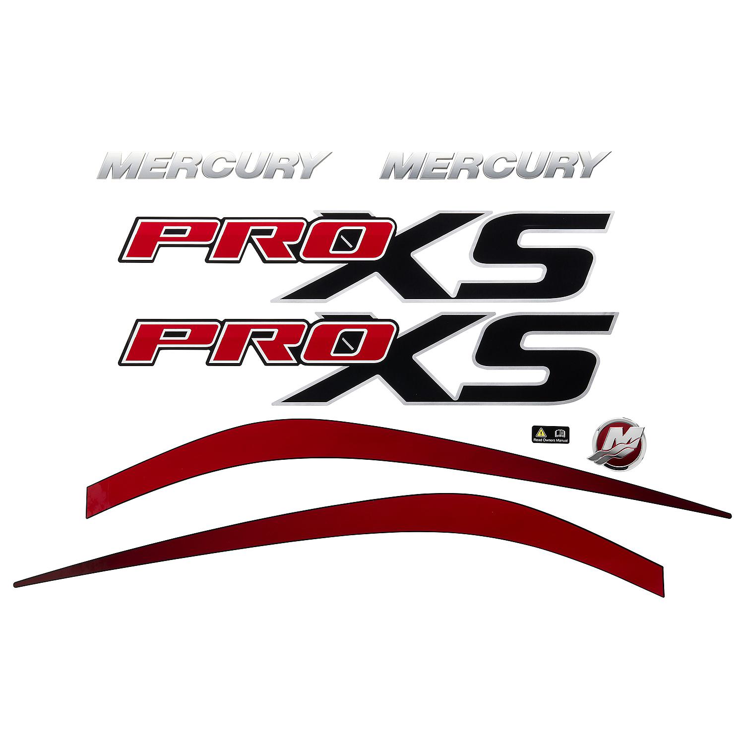 Mercury Decal Set 8M0214858 for 4.6L V8 200-300hp Pro XS Outboards