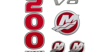 Mercury Decal Set 8M0214859 for 4.6L V8 200hp Pro XS Outboards