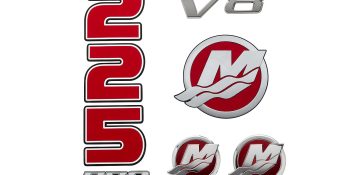 Mercury Decal Set 8M0214861 for 4.6L V8 225hp Pro XS Outboards
