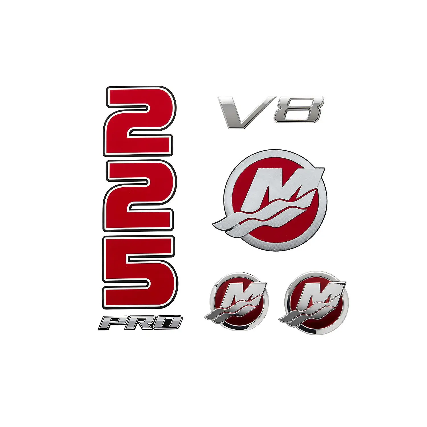 Mercury Decal Set 8M0214861 for 4.6L V8 225hp Pro XS Outboards