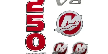 Mercury Decal Set 8M0214863 for 4.6L V8 250hp Pro XS Outboards