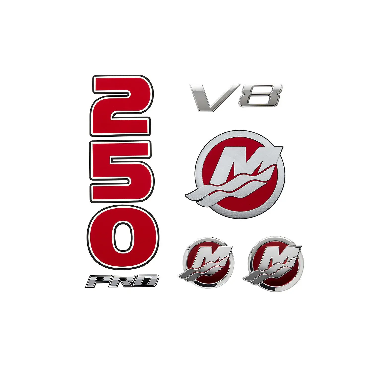 Mercury Decal Set 8M0214863 for 4.6L V8 250hp Pro XS Outboards