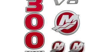 Mercury Decal Set 8M0214865 for 4.6L V8 300hp Pro XS Outboards