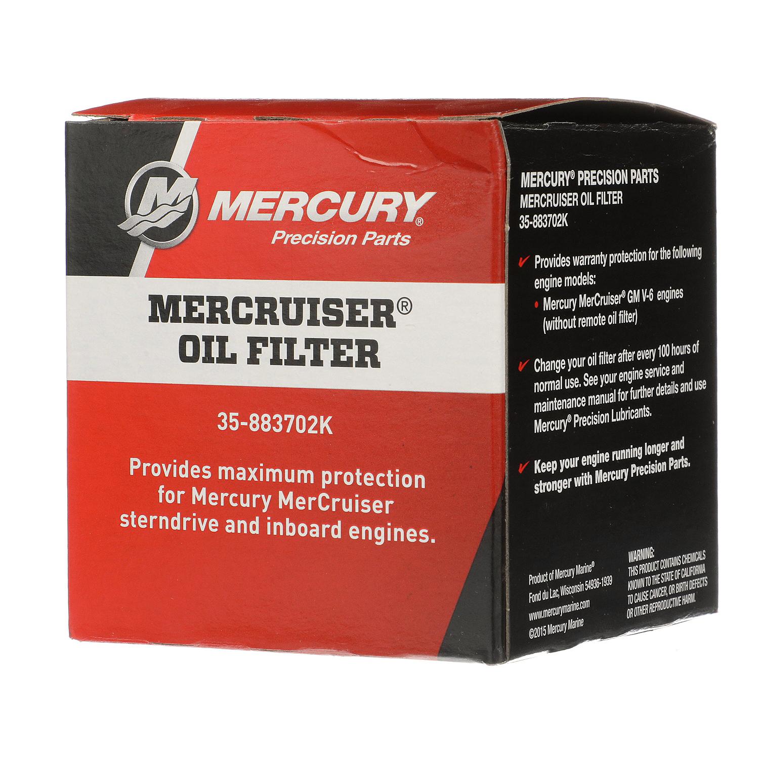 Mercury 4-Stroke Engine Oil Filter 883702K for MerCruiser V6 Engines - Image 2