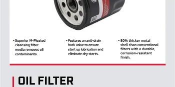 Mercury 4-Stroke Engine Oil Filter 883702K for MerCruiser V6 Engines