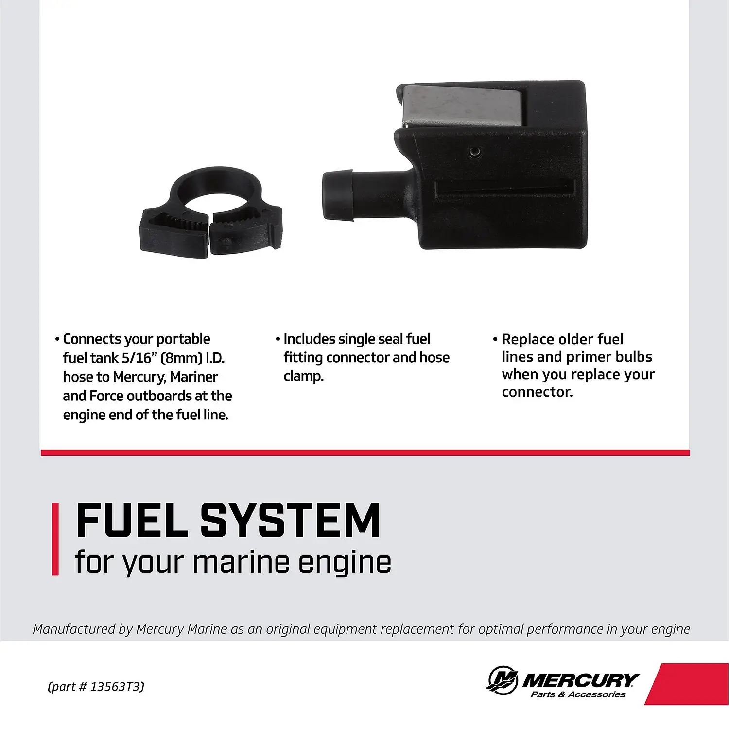 Mercury Quick Disconnect Fuel Line Connector 13563T3 for Outboard End - Image 5