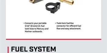 Mercury Fuel Line Fitting 22831T3 for Mercury and Mariner TwoStroke Outboards 1971 and Older