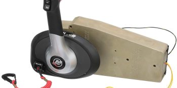 883710A02 Single Engine Panel Mount Outboard Engine Remote Control – with Trim Switch and Lanyard Stop Switch