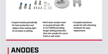 Mercury Aluminum Anode Kit 888761K02 for MerCruiser Bravo Three Sterndrives