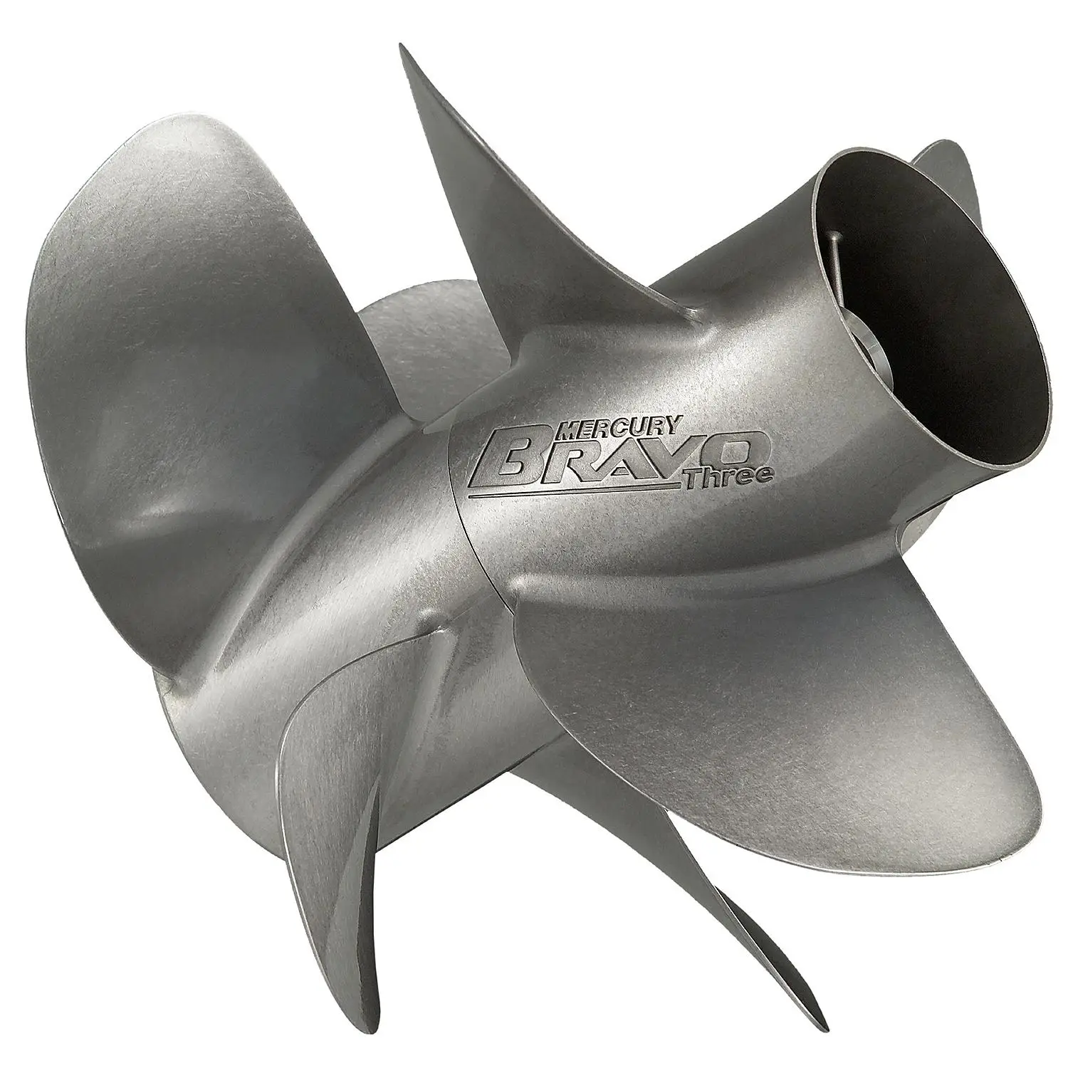 Mercury Bravo Three 8M8022400 Front 4-Blade Stainless Steel Propeller, 15.8″ Diameter x 22.5” Pitch, Left-Hand Rotation, Matte Finish
