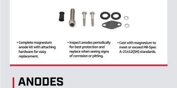 Mercury Magnesium Anode Kit 888755K02 for Select MerCruiser MR and Alpha One Sterndrives