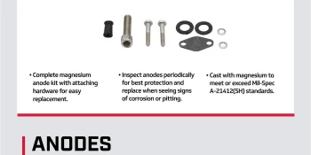 Mercury Magnesium Anode Kit 888755K02 for Select MerCruiser MR and Alpha One Sterndrives