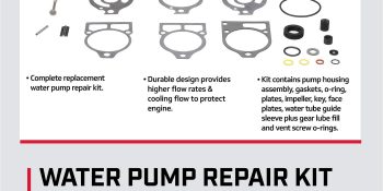 Mercury Water Pump Upper Repair Kit 96148T8 for Mercury and Mariner 4-Cylinder 65hp Through V6 Outboards