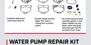 Mercury Water Pump Upper Repair Kit 96148T8 for Mercury and Mariner 4-Cylinder 65hp Through V6 Outboards