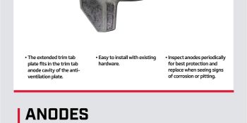 Mercury Zinc Trim Tab Anode Plate 98432T6 for Mercury and Mariner Outboards