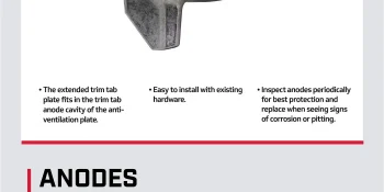 Mercury Zinc Trim Tab Anode Plate 98432T6 for Mercury and Mariner Outboards