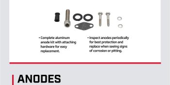 Mercury Aluminum Anode Kit 888756K02 for Select MerCruiser MR and Alpha One Sterndrives