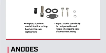 Mercury Aluminum Anode Kit 888756K02 for Select MerCruiser MR and Alpha One Sterndrives