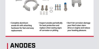 Mercury Aluminum Anode Kit 888758K01 for Select MerCruiser Bravo One Sterndrives