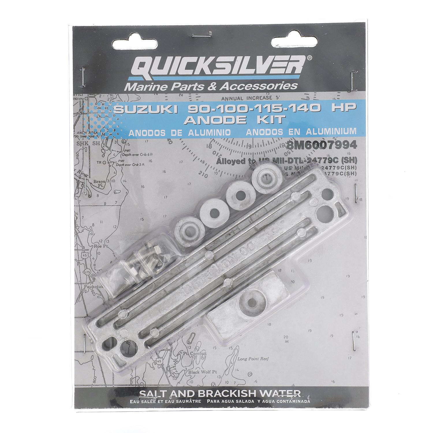 Quicksilver 8M6007994 Aluminum Anode Kit for Suzuki 90-140hp Outboards - Image 4