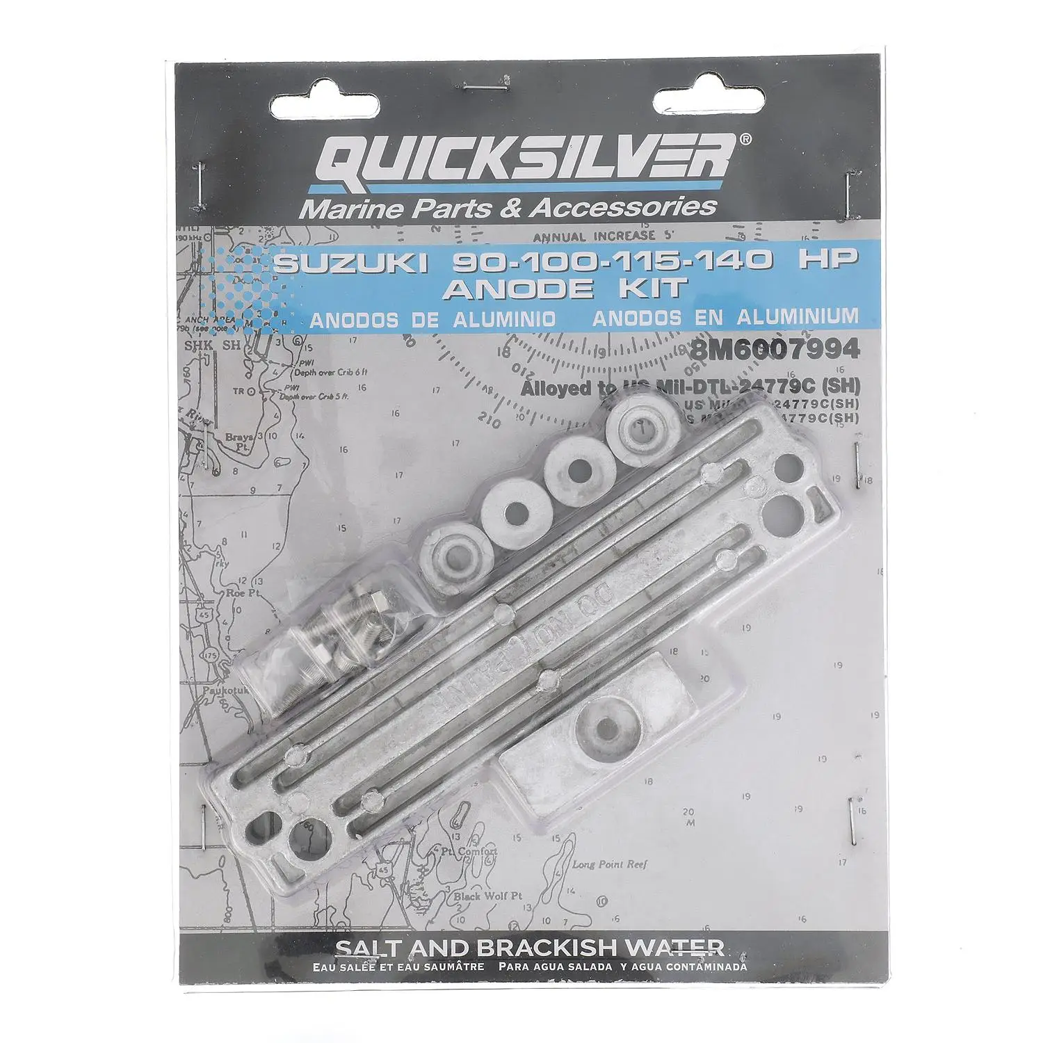 Quicksilver 8M6007994 Aluminum Anode Kit for Suzuki 90-140hp Outboards - Image 4