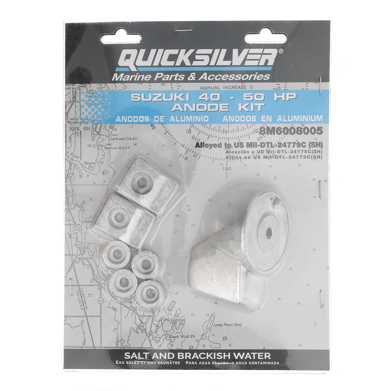 Quicksilver 8M6008005 Aluminum Anode Kit for Suzuki 40-50hp Outboards - Image 4