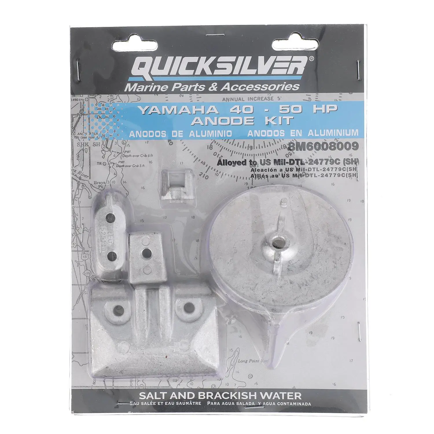 Quicksilver 8M6008009 Aluminum Anode Kit for Yamaha 40-50hp Outboards - Image 4