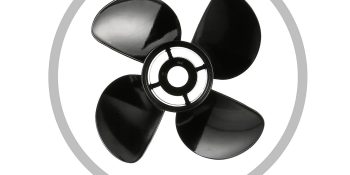 Quicksilver Nemesis 4-Blade Aluminum Propeller, 13.8″ Diameter x 13″ Pitch, Right Hand Rotation