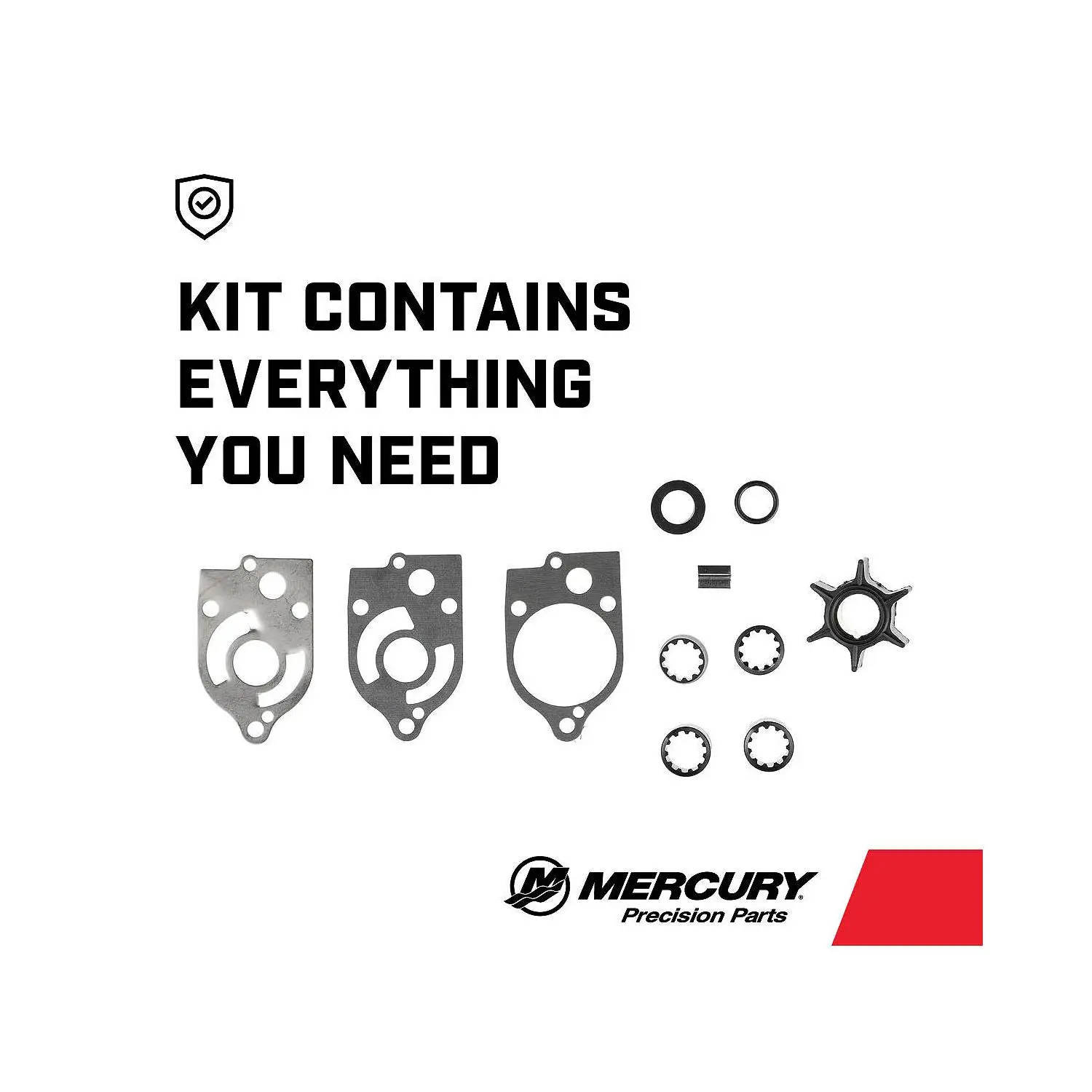 Mercury Water Pump Repair Kit 89983T1 for Mercury and Mariner 30-70hp TwoStroke Outboards and Mercury 30hp Jet Drive Outboards - Image 2