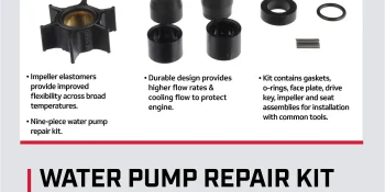 Mercury Water Pump Repair Kit 89983T1 for Mercury and Mariner 30-70hp TwoStroke Outboards and Mercury 30hp Jet Drive Outboards