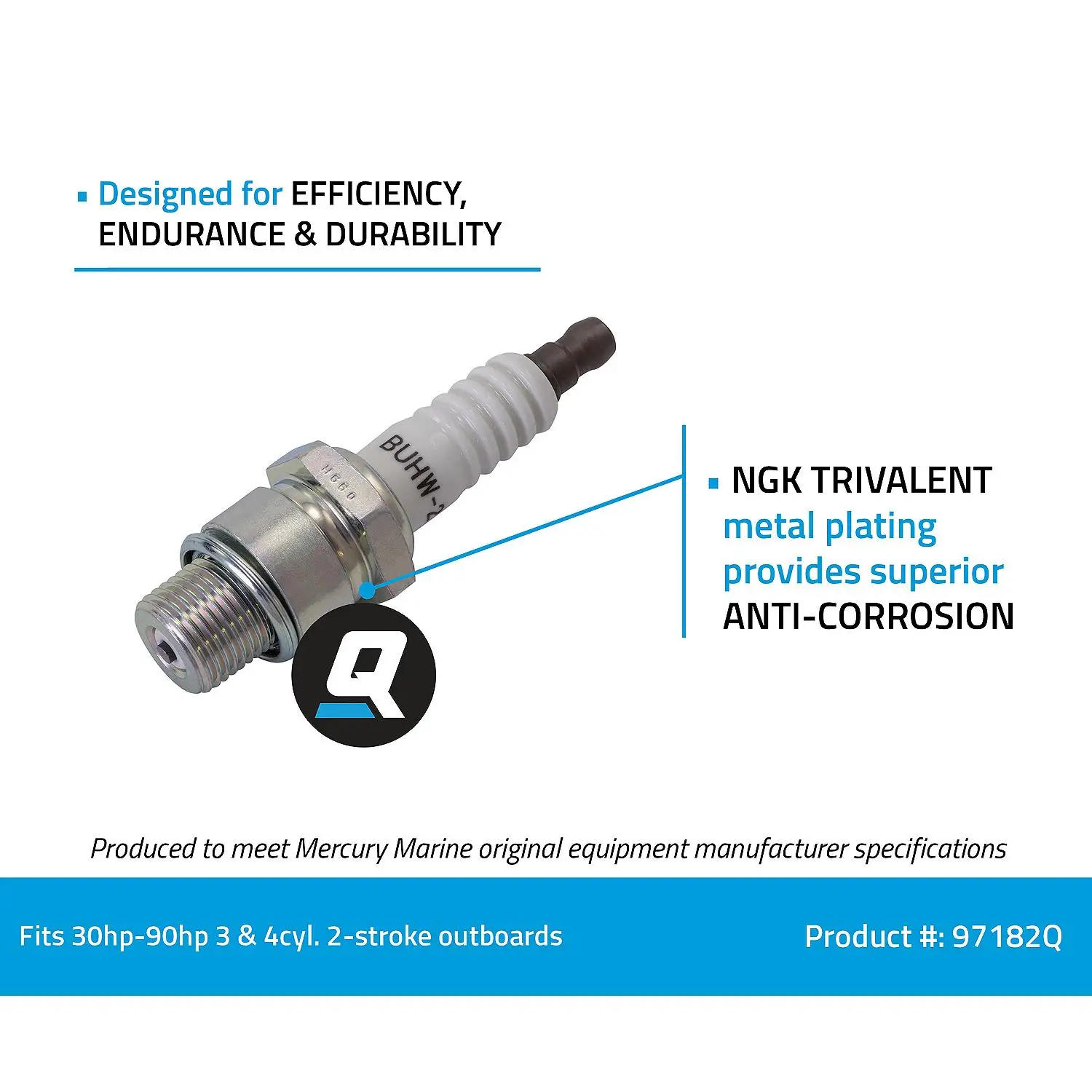 97182Q NGK BUHW-2 Spark Plug, 1-Pack - Image 3