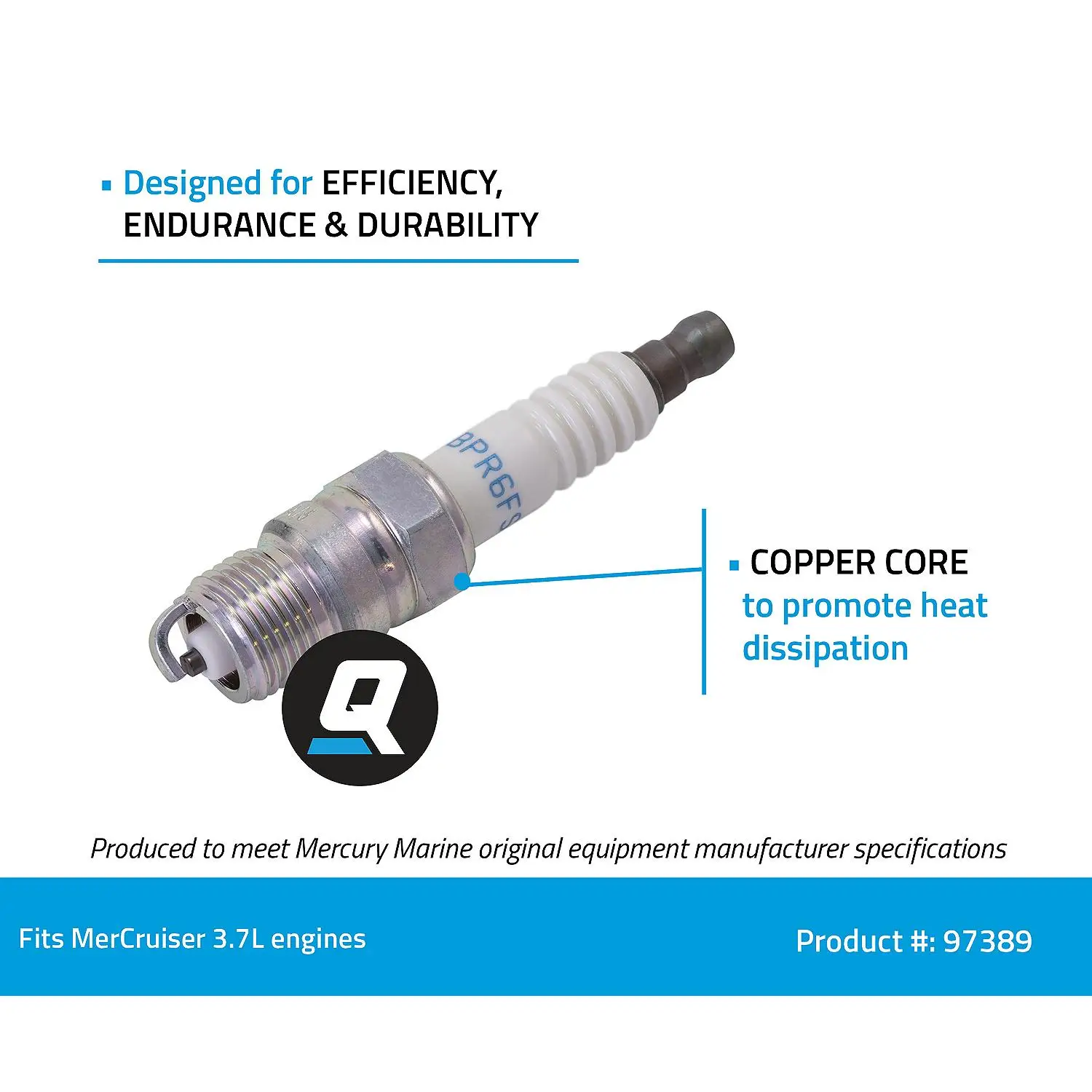 Quicksilver 97389 NGK BPR6FS Standard Spark Plug, 1-Pack - Image 2