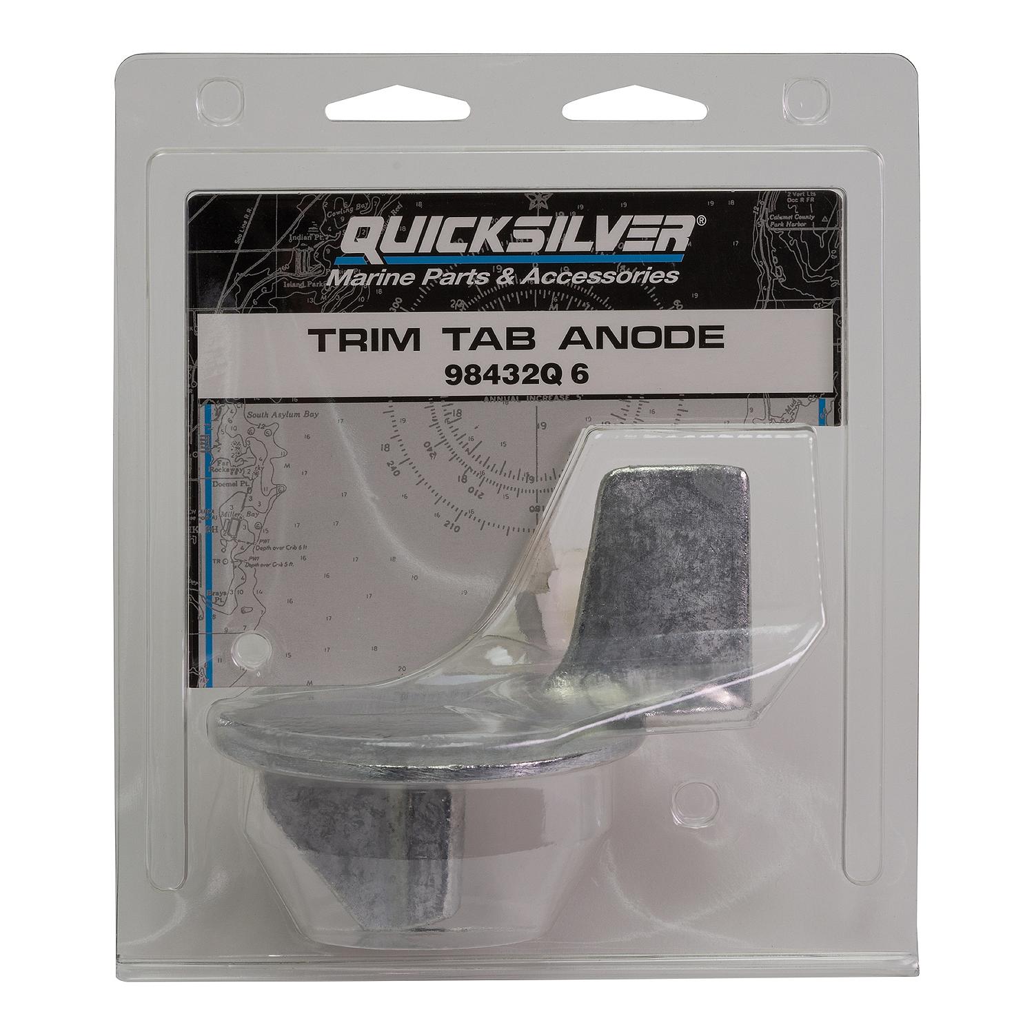 Quicksilver 98432Q6 Zinc Trim Tab Anode Plate for Mercury and Mariner Outboards - Image 2