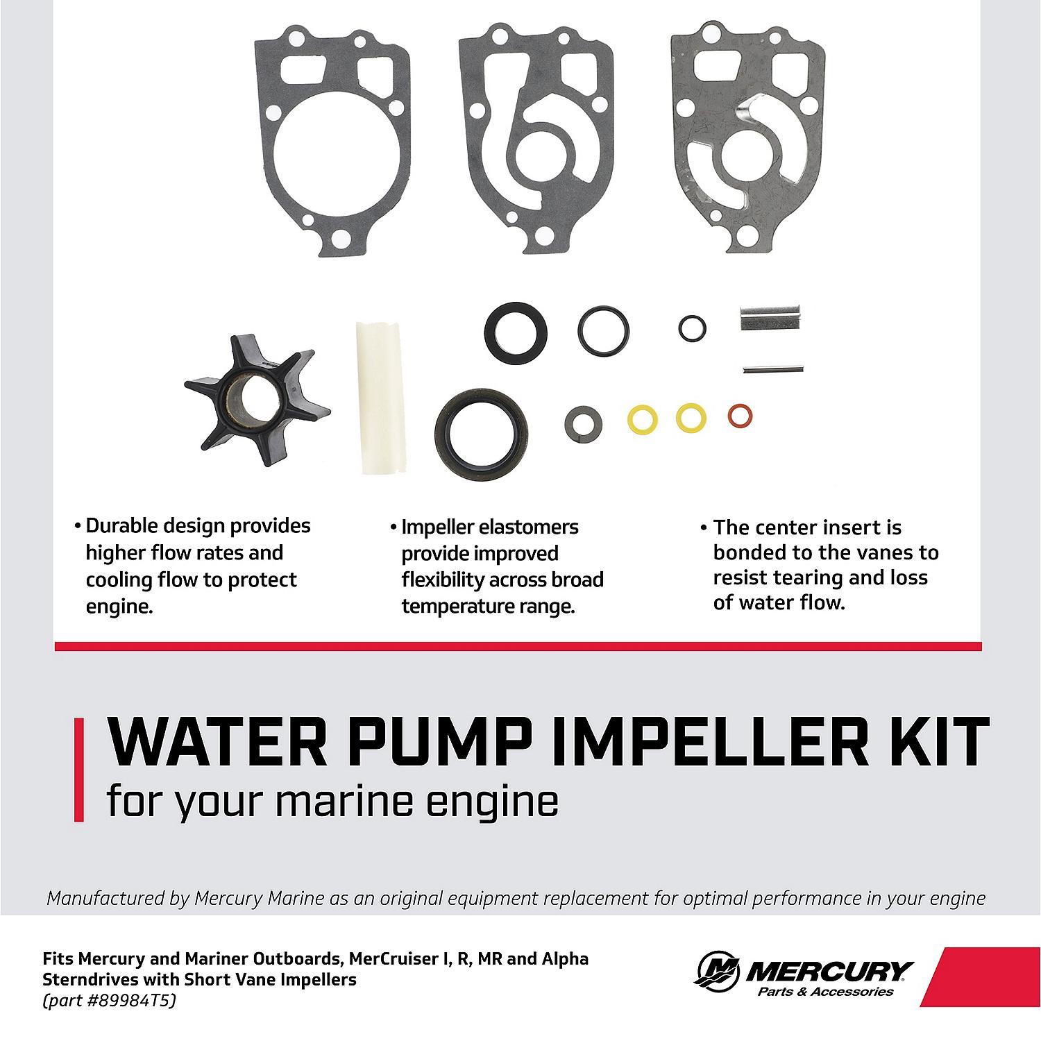 Mercury 89984T5 Water Pump Repair Kit for Select Mercury and Mariner Outboards and MerCruiser Sterndrives