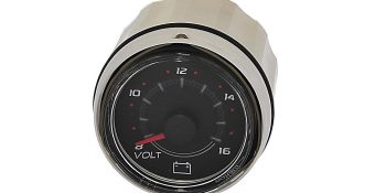8M0052843 12 Volt Voltage Gauge SmartCraft – Round – Black